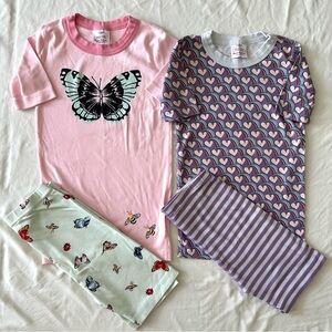 Hanna Andersson Butterfly and Heart Short Johns, Size 10.